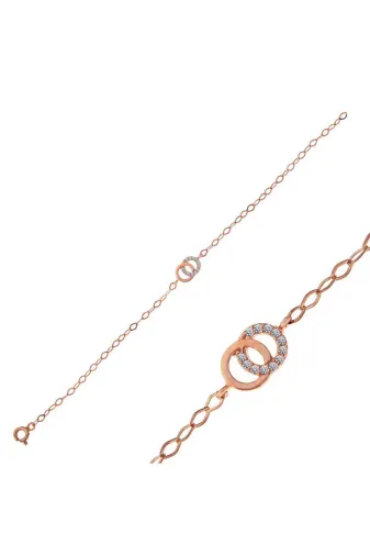 DMR Elegance DMR-GMSH-BRKD-LR11003782 Gümüş Rose Birleşik Halkalar Kadın Kolye