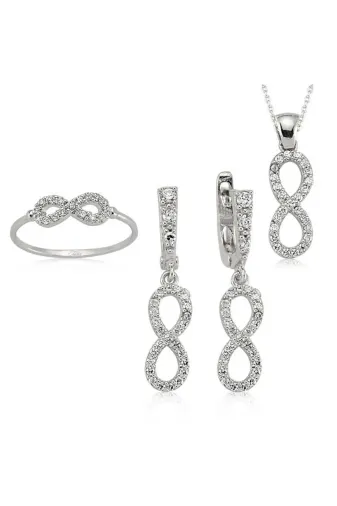 DMR Elegance DMR-GMSH-BRKD-ST0460004 Gümüş Sonsuzluk Set