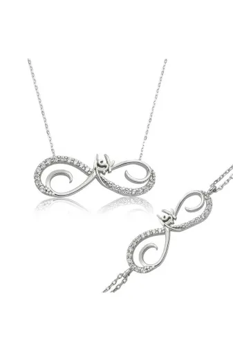 DMR Elegance DMR-GMSH-BRKD-ST1160040 Gümüş Sonsuzluk Aşk Set
