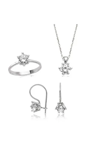 DMR Elegance DMR-GMSH-BRKD-ST1160041 Gümüş Tek Taş Set