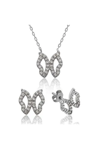 DMR Elegance DMR-GMSH-BRKD-ST1160101 Gümüş Kelebek Set