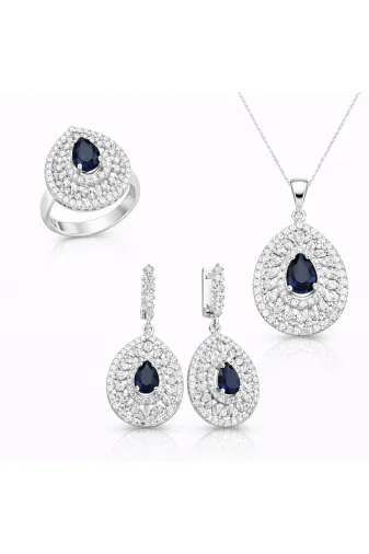 DMR Elegance DMR-GMSH-BRKD-ST1270100 Gümüş Damla Desenli Set