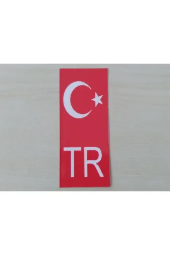 DNZSM DNZ-011296 Tr Plaka Sticker 10,5X4,5Cm (2 Adet) Kirmizi Ay Yildiz Tr Sticker, Etiketi, Çikartmasi, Plaka Armasi