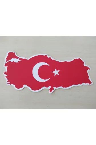 DNZSM DNZ-011315 Türkiye Haritasi Sticker 20X8,5Cm Türk Bayraği Sticker - Ayyildiz Çikartmasi, Ay Yildiz Etiketi