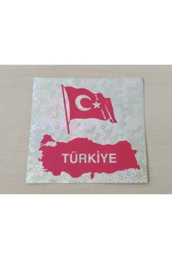 DNZSM DNZ-011316 Türk Bayraği Sticker Fosforlu 6X6Cm (2Adet Fiyati) Ay Yildiz Sticker Türk Bayraği Etiketi Çikartmasi