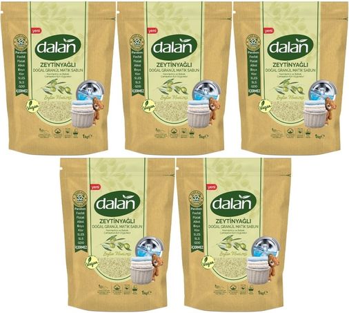 Doğal Granül Sabun Tozu 1KG Bebekler İçin %100 Zeytinyağlı (5 Li Set)