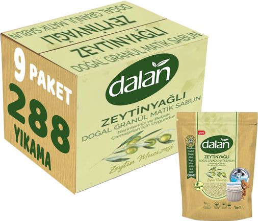 Doğal Granül Sabun Tozu 1Kg Bebekler İçin %100 Zeytinyağlı (9 Lu Set)