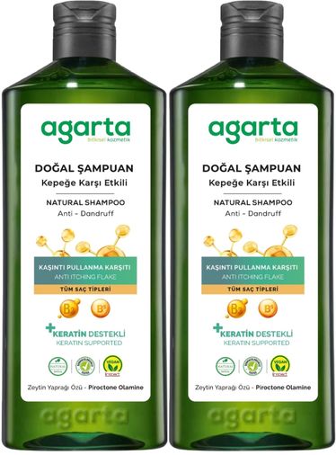 Doğal Şampuan 400 ML Kepek Karşı Etkili - Kaşıntı Pullanma Karşıtı (2 Li Set)