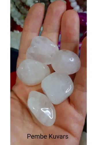 Doğal Taş Antalya P.k Doğal Pembe Kuvars Taşı Kütle Tamburlanmış Tımbıl