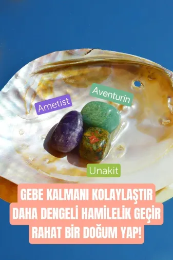 DOĞAL TAŞ CENNETİ 123ANKACEN074 Hamilelik Hamilelik Süreci Bebek Doğal Taş Tumble Seti (Unakit, Ametist, Aventurin)