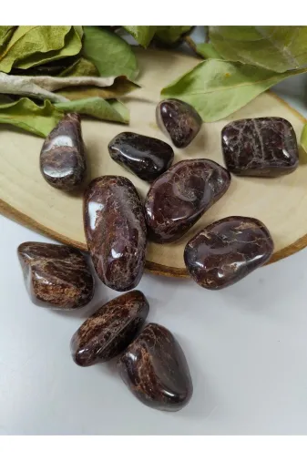 DOĞAL TAŞ CENNETİ 123ANKACEN159 Garnet (Granat) Doğal Taş Tımbıl (Sertifikalı) (1 Adet)