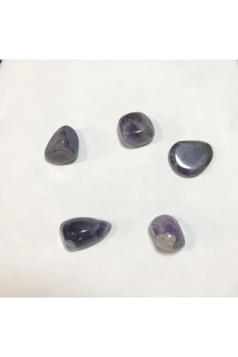 DOĞAL TAŞ CENNETİ 123ANKACEN255 Tamburlanmış Ametist Doğal Taş (3-3,5Cm)