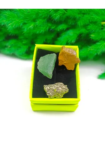 DOĞAL TAŞ CENNETİ 3 LÜ SET52 Aventurin-Pirit-Jasper Doğal Taş Set (Sertifikali)