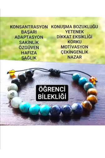 DOĞAL TAŞ CENNETİ BAŞARIBLK Doğaltaş Öğrenci Başarı Bilekliği(Sertifikali)