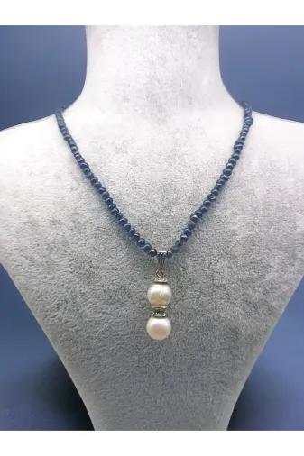 DOĞAL TAŞ CENNETİ incialbetros7 Siyah İnci  Doğal İnci Sallantili  Kolye (Black Pearl)(Sertifikali)