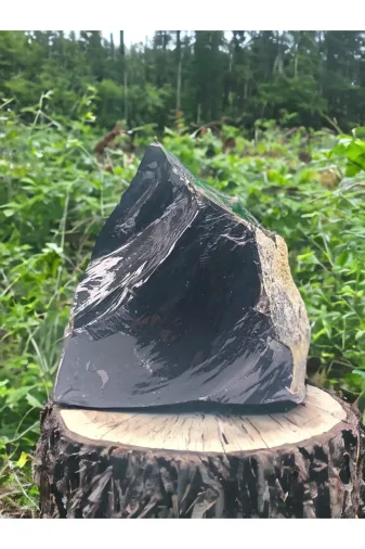DOĞAL TAŞ CENNETİ OBSİDYEN656 Obsidyen Saf Doğal Kayaç (Sertifikali)
