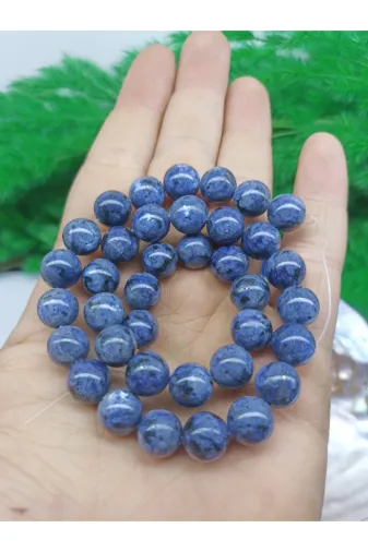 DOĞAL TAŞ CENNETİ SODALİT10mm1 10 Mm Sodalit Doğal Taş Dizi 40 Cm Uzunluğunda (Sertifikali)
