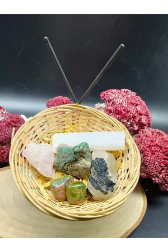 DOĞAL TAŞ DELİSİ HAMİLE-SET Hamilelik Için Doğurganlığı Artıran Dekoratif Doğal Taş Seti (Hasır Sepet Dahil) (Sertifikalı)