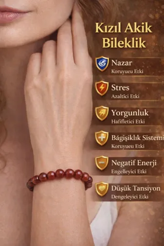 doğaltaşboncukişleri 5526523 Akik Taşli Bileklik (Kizil Akik)