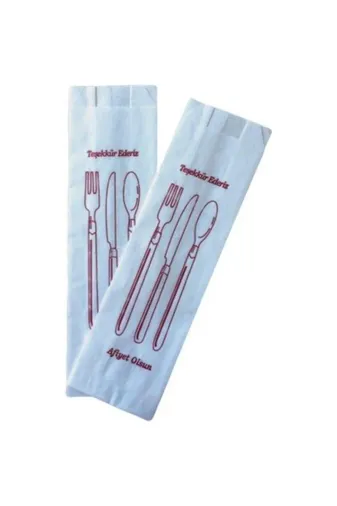 DOKU AMBALAJ TX7A08067C12193 Çatal Kaşıklık Kese Kağıdı -Çatal Kaşık Bıçak Baskılı 10Kg