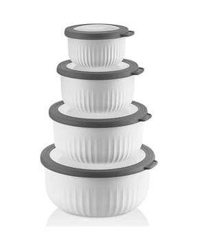 Domasnij Standart 131575934 Vakumlu Saklama Kabı, Beyaz, 4&apos Lü, Beyaz
