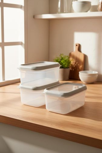 Domasnij Standart 131576953 Bernardo Hide Plus 3&apos Lü Saklama Kabı Beyaz 3X1000 Ml