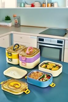 Domasnij Standart 131577353 Yeni Nesil Sefer Tası Lunch Box Beslenmez Kabı Paslanmaz Çelik 1300 Ml