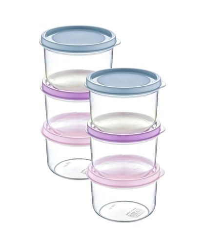 Domasnij Standart 131577448 6 Adet Renkli Kapaklı Mini Saklama Kabı, 175 Ml, Bulaşık Makinesinde Yıkanabilir