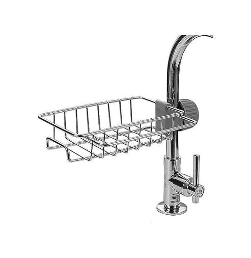 Domasnij Standart 131577817 Musluk Depolama Rafı, Lavabo Süzgeci, Sünger Tutucu, Tahliye Kutulu Mutfak Sabunluğu, Delmeden Asılabilir, Mutfak, Tuvalet, Sabun, Sünger, Bez İçin Küçük