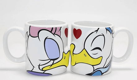 Donald Ve Daisy Duck 2'li Öpüşen Çift Kupa Bardak Seti Alk4539