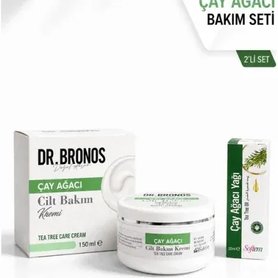 DR.BRONOS Çay Ağacı Cilt Bakım Kremi 150 ml. | Softem Çay Ağacı Yağı 20 ml.