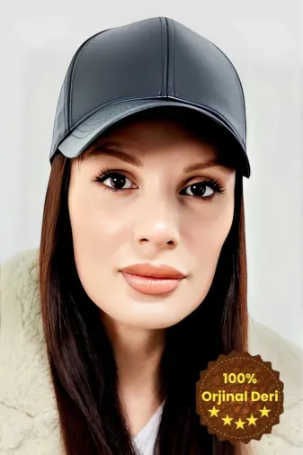 DRP102030 Unisex %100 Deri Arkadan Ayarlanabilir Kep Şapka
