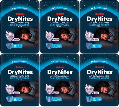 Drynites Emici Gece Külodu/Külot Bez Erkek 13+ Yaş (48-60KG) X Large 54 Adet
