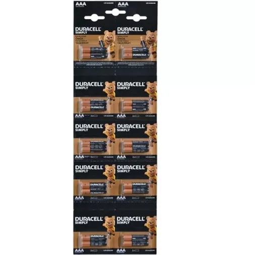 Duracell Alkalin 1.5 Volt Aaa 20’li İnce Kalem Pil Lr03/mn2400