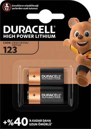 Duracell Lityum Cr123a Pil 2'li