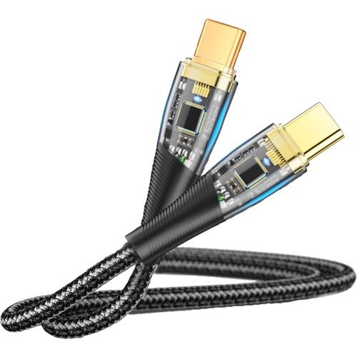 DVIP Dvıp Lx6 6A 200W Type-C To Type-C Hızlı Data Ve Şarj Kablosu 1.2 Metre Siyah