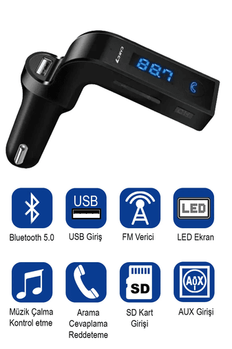 Dvip Gm-C05 Şarj Özellikli Dijital Göstergeli Bluetooth Fm Transmitter