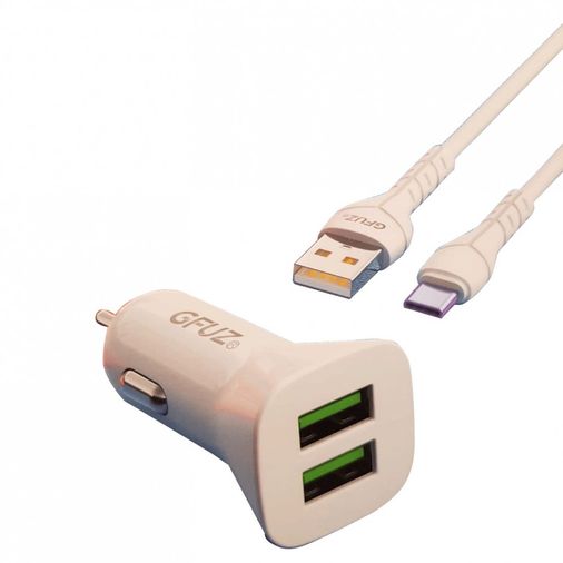 Dvip Gr01C 12W Çift Usb Hızlı Araç Çakmaklık Şarjı + Type C Kablo