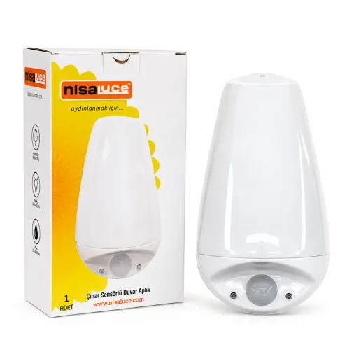 E27 - IP20 SOFT 0,4W - 50W ÇINAR SENSÖRLÜ LED APLİK DUVAR LAMBASI E2003-2 (4745)