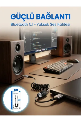 Eco Lounge BB35-TDUCZZBLUETOOTHEVRCA13AUXKT-4 Aux Girişli Cihazlar İçin Kablosuz Bluetooth Adaptörü