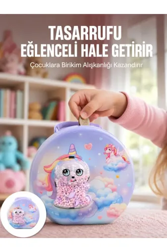 Eğitici Şifreli Çocuk Para Kasası Dayanıklı Metal