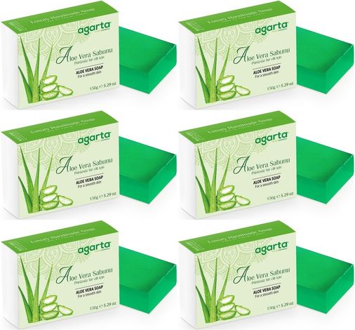 El Yapımı Doğal Sabun 150GR Aloe Vera (6 Lı Set)