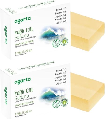 El Yapımı Doğal Sabun 150GR Yağlı Cilt (2 Li Set)
