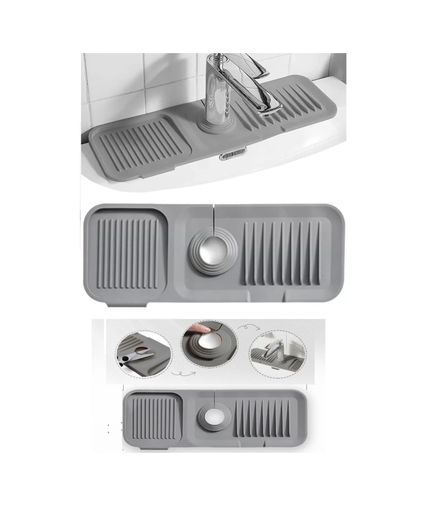 Elastik Mutfak Banyo Musluk Matı Düzenleyici Kaydırmaz Taban Organizer Lavabo Kenar Matı Renkli