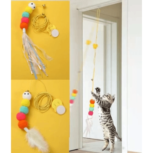 Elastik Yapışkanlı Kedi Oyun Oltası