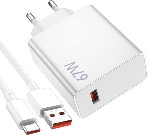 ElectraCore 67hsd sarj 67 Watt Hızlı Şarj Başlık Adaptör + 1 Metre Type-C Kablo