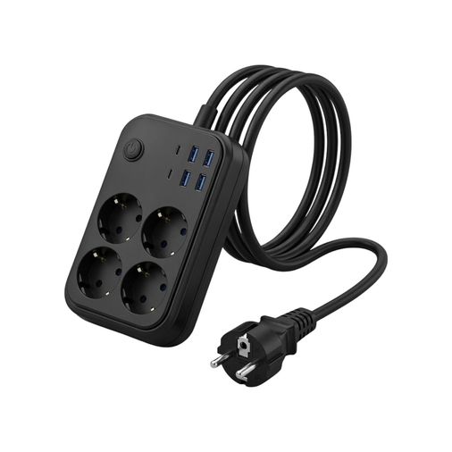 elektronikcim TKNUCZZZCOKLUAKIMKORUMAPRİZ3441-2MKR Termal Korumalı Uzatma Kablosu 4 Priz Usb Ve Type C Çoklu Şarj İstasyonu 0