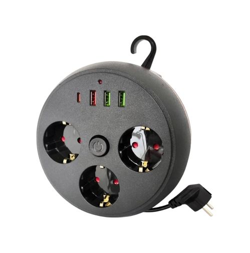 elektronikcim TKNUCZZZSARGILIAKIMKORUMA3395MKR Akım Korumalı Çoklu Priz 3 Priz 3 Usb 1 Type C 2 Metre Kablo Güvenli Şarj 0
