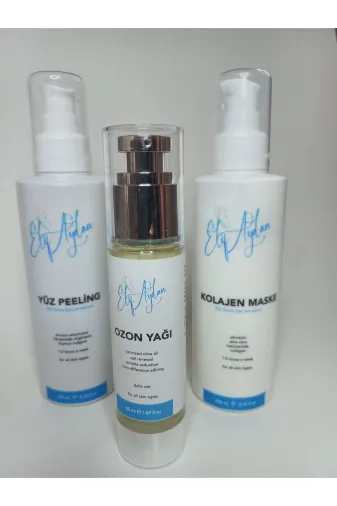ELİF AYDAN 5628532956226 Kolajen Maske (200Ml) - Ozon Yağı (50Ml) - Yüz Peeling (200 Ml)