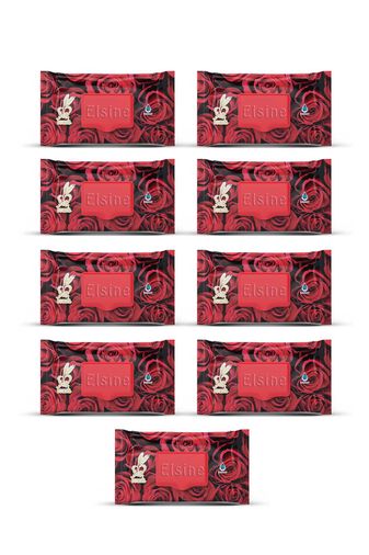 Elsine RT-RYL-ARELSKMDN9 9 Paket Red Rose Islak Havlu Mendil 90 Adet Kapaklı Gül Kokulu
